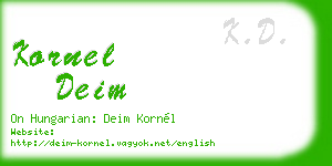 kornel deim business card